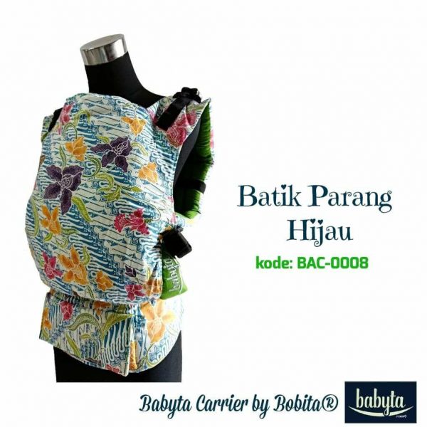 Babyta SSC Ergonomics Baby Carrier by Bobita – PRE-TODDLER SIZE (Batik Parang Hijau)