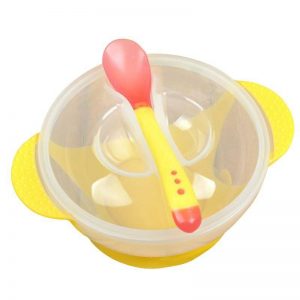 Baby Bowl with Soft Spoon & Lid