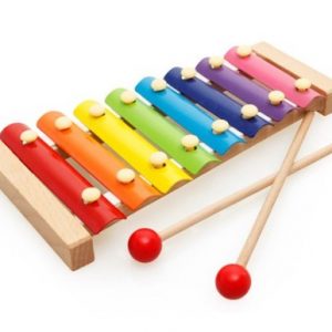 Wooden Colourfull Xylophone with Metal Plate Toy