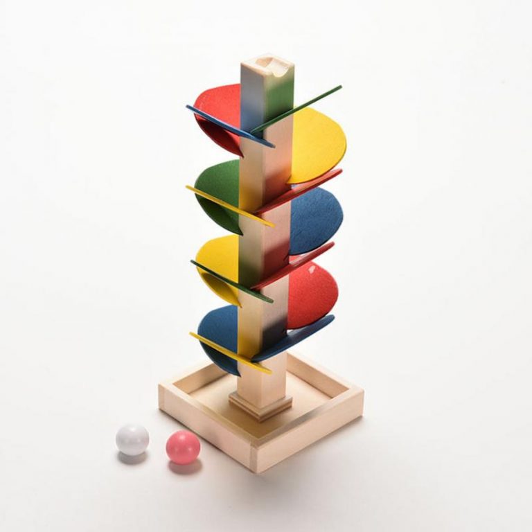 Wooden Tree Marble Ball Run Game Markas Si Kecil