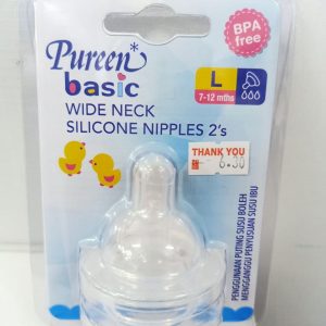 Pureen Basic Wide Neck – L Silicone Nipples 2’s