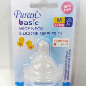 Pureen Basic Wide Neck – M Silicone Nipples 2’s