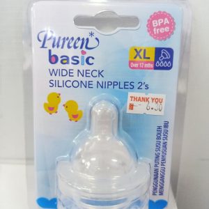 Pureen Basic Wide Neck – XL Silicone Nipples 2’s
