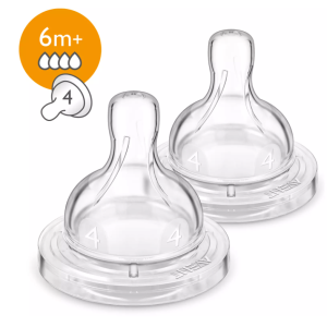 Avent Classic Silicone Teats 6m+ 4Hole (2teats x1pack)