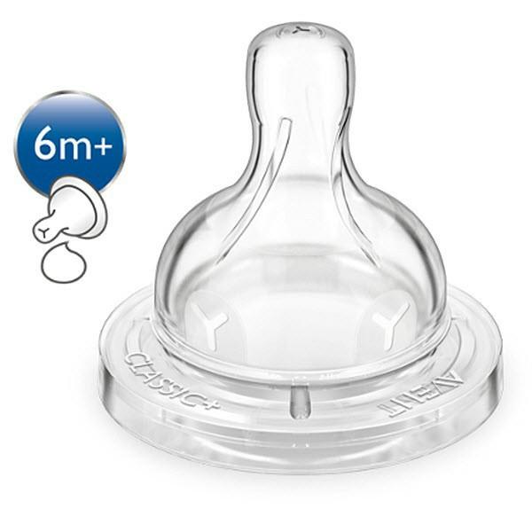Avent Classic Silicone Teats 6m+ Ycut (2teats x1pack)