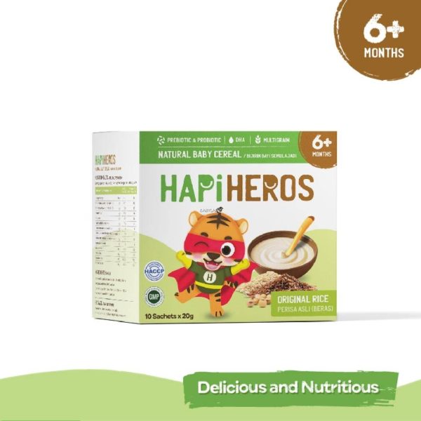 Hapi Heros Natural Baby Cereal Original Rice 10sachetsx20g