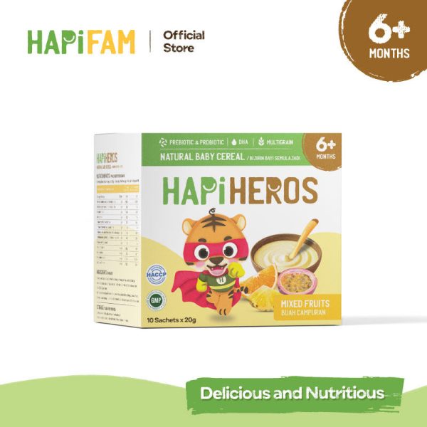 Hapi Heros Natural Baby Cereal Mixed Fruits 10sachetsx20g