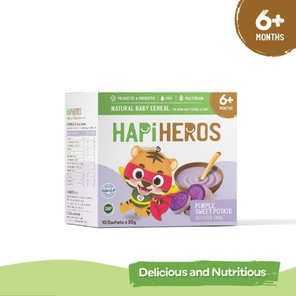 Hapi Heros Natural Baby Cereal Purple Sweet Potato 10sachetsx20g