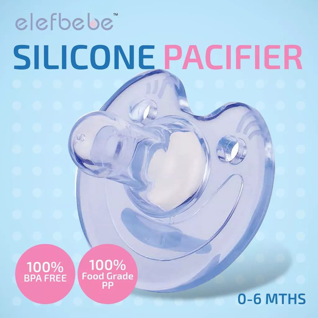 elefbebe Silicone Pacifier – Blue (0-6m)