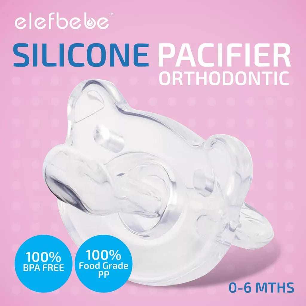 elefbebe Silicone Pacifier – Clear Orthodontic (0-6m)