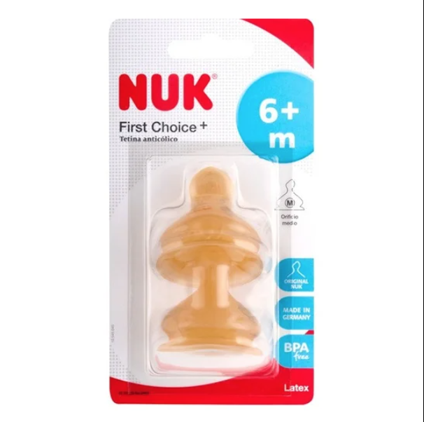NUK Latex Teat Size2 M 6+m (2pcs)