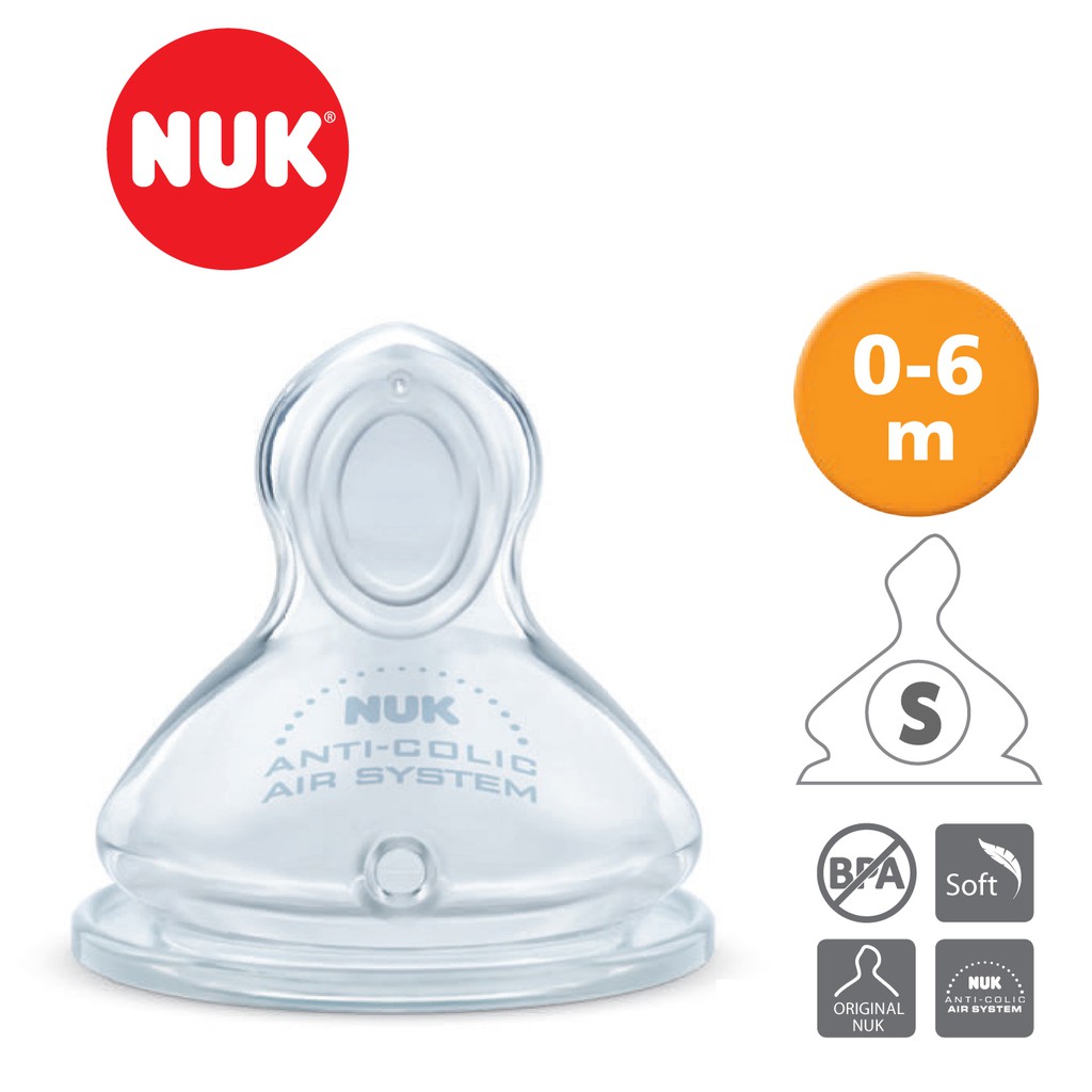 NUK Silicone Teat Size1 S 0-6m (2pcs)
