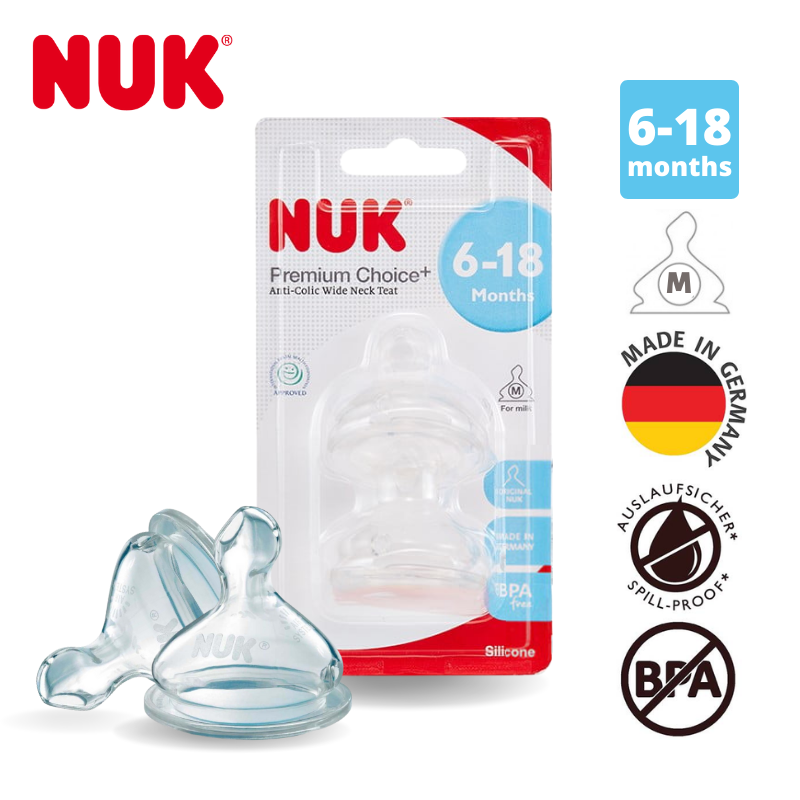 NUK Silicone Teat Size2 M 6-18m (2pcs)