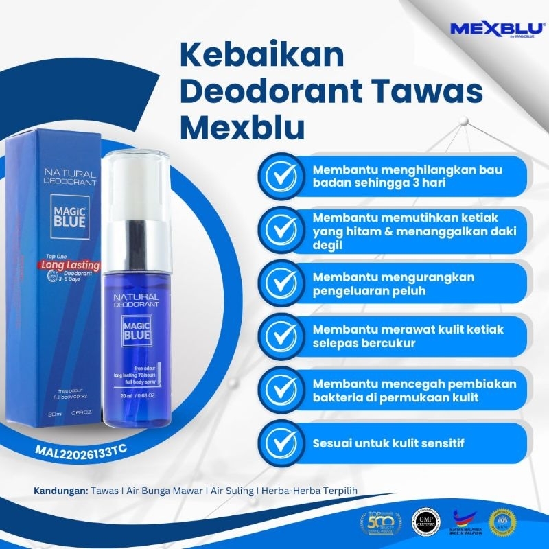 VDRS MagicBlue Natural Deodorant Spray 20ml
