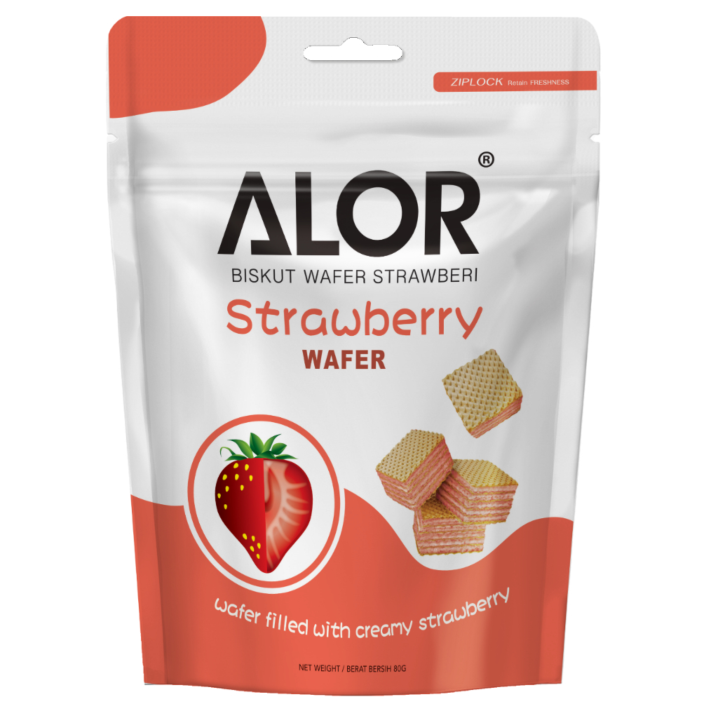 ALOR Biscuit Wafer 80g – Strawberry